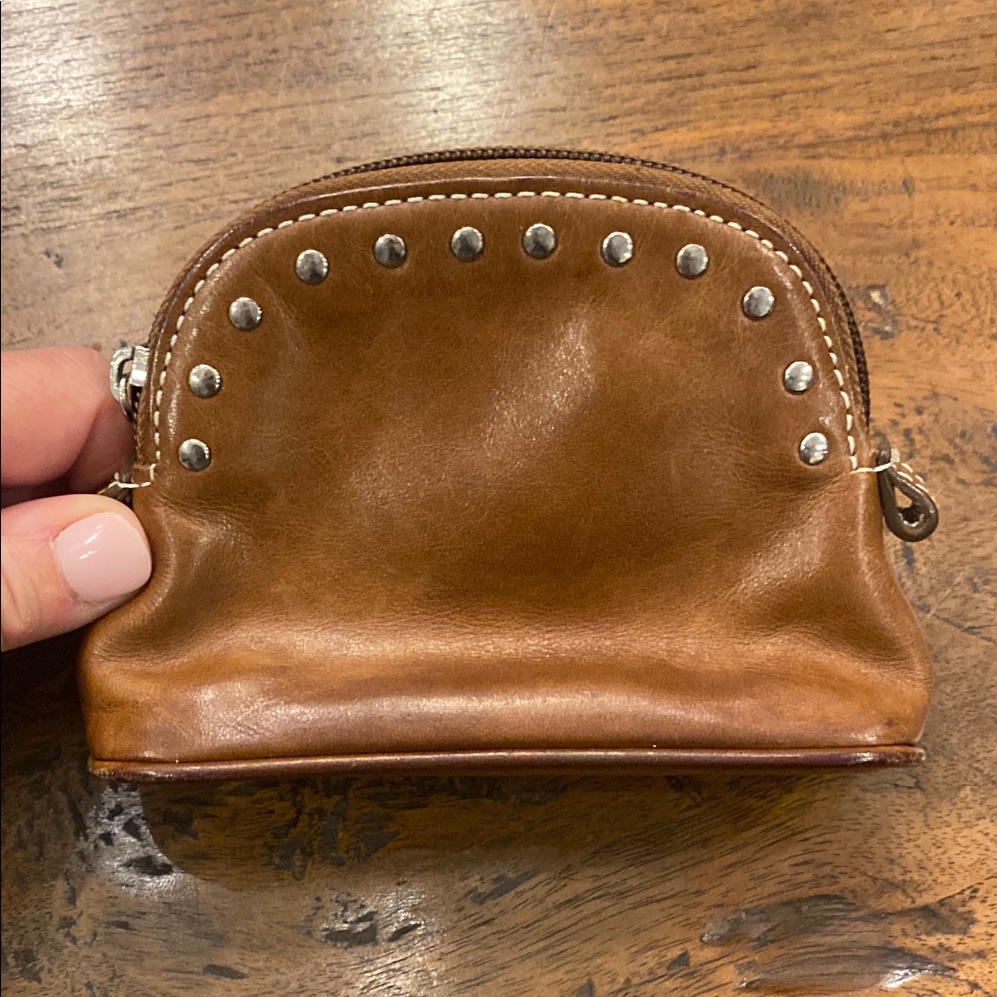 Wcm Leather Coin Purse With Silver Studs